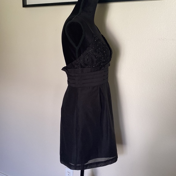 Free People v neck beaded mini dress black - Picture 4 of 12